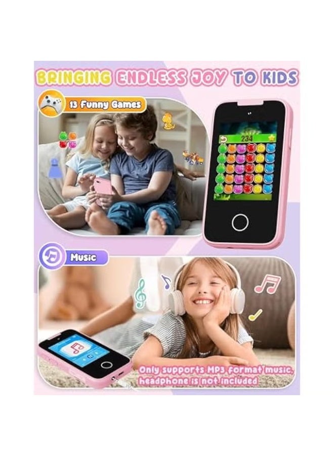 هاتف أطفال ذكي متنقل، هاتف صغير للأطفال مع كاميرا، ألعاب، لعبة تعليمية للبنات والبنات من عمر 4 إلى 8 سنوات وحتى الأطفال الصغار، هواتف صغيرة للأطفال، هدية لعيد الميلاد أو التعلم - Image 4